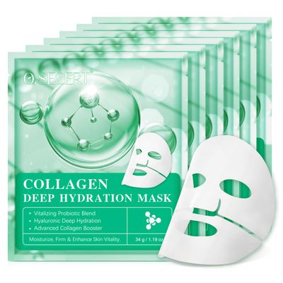 Collagen Deep Overnight Mask- Collagen Hydrating Sheet Masks, Anti Wrinkle Lifting Face Mask for All Skin Types - Restores Elasticity, moisturizing &amp; Firmness - Night Hydrogel Wrapping Mask (Care)