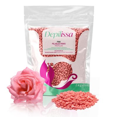 Depilissa Pink Wax Beads for Hair Removal, 14.1 oz- Made in Italy- No Wax Strips Needed- Hard Wax Beans for Face, Bikini, Brazilian, Legs, Arms - Suitable for All Skin Types - Titanium Dioxide Formula