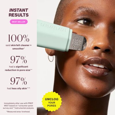 DERMAFLASH DERMAPORE+ Skin Care Device, Ultrasonic 2-in-1 Pore Extractor and Skincare Infuser, Seafoam