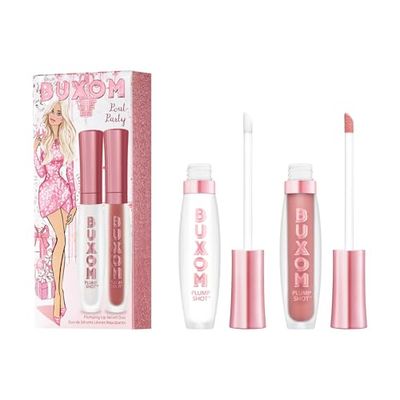 BUXOM Plump Shot Collagen-Infused Lip Serum, Lip Plumping Gloss, Formulated with Collagen, Peptides, Hyaluronic Acid, Avocado &amp; Jojoba Oil, Pout Party Lip Plumping Serum Duo