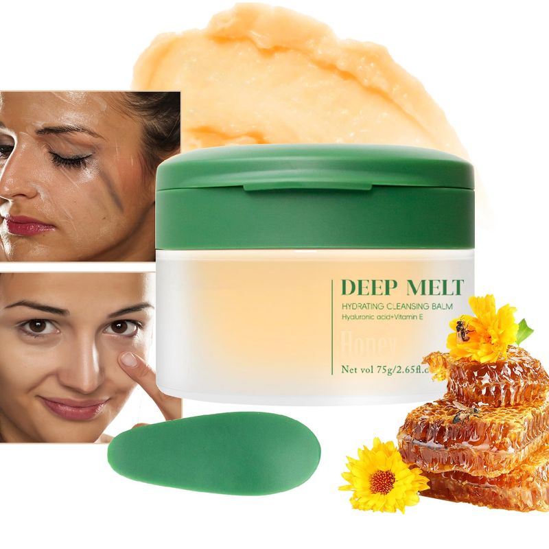 Cleansing Balm Makeup Remover, Melting Removing Cream for Stubborn Makeup and Mascara Remover, Natural Deep Cleansing Balm for Impurities Pore Cleanser, Facial Hydrating Gel Korean Skin Care, 2.65 oz