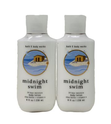 Bath &amp; Body Works MIDNIGHT SWIM 24 hour Moisture Body Lotion - lot of 2