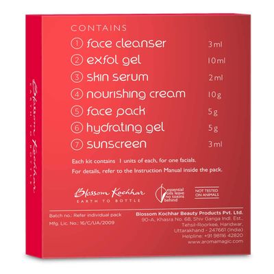 Aroma Magic Bridal Glow Facial Kit - Single Use | 7 Steps Skincare Set | Revitalize Dull &amp; Tired Skin | Enhances Natural Glow | for All Skin Types