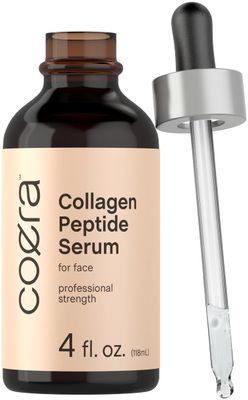 Coera Collagen Peptide Serum for Face | 4 fl oz | with Verisol | Professional Strength Formula for Women | Free of Parabens, SLS, &amp; Fragrances | Packaging May Vary