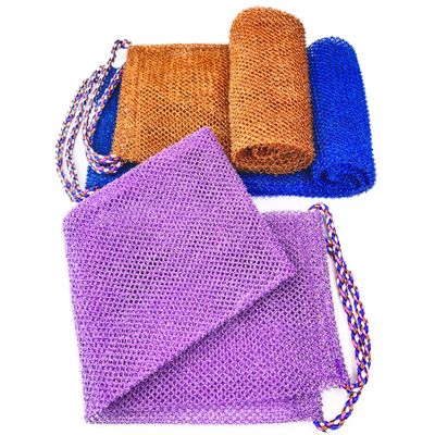 African Exfoliating Net, 3 Pieces Super Exfoliating Home Spa Weave Back Exfoliating Scrubber for Shower - Body Wash Cloths Deep Clean &amp; Invigorate Your Skin - Double Sided Available