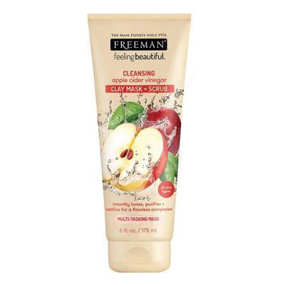 Freeman Facial Apple Cider Vinegar Clay Mask + Scrub 6 Ounce (177ml) (3 Pack)