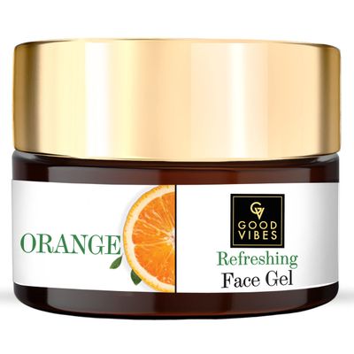 Good Vibes Orange Refreshing Face Gel | Hydrating Anti Aging Face Moisturizer | Lightweight Cream Formula For All Skin Types | No Parabens &amp; Sulfates 3.53 Oz (100g)