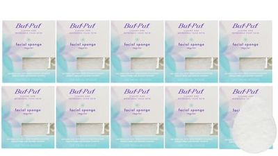 Buf-Puf Facial Sponge, Dermatologist Developed, Removes Deep Down Dirt &amp; Makeup That Causes Breakouts and Blackheads, Reusable, Exfoliating, White, 1 Count