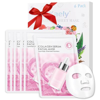 CAKAILA Face Sheet Mask Skincare,Hydrating Spa Face Mask For Sensitive Skin,Moisturize,Nourish for All Skin Types,Natural Skin Care Spa Face Mask for Women Men Girls,Pack of 6