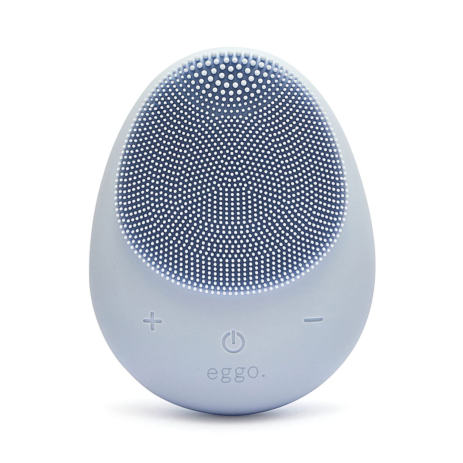 Eggo Sonic Facial Device - Electric Cleanser &amp; Exfoliator, Vibrating Massager, Silicone Brush for All Skins, Deep Clean, Anti-Aging, Waterproof, Rechargeable Tool (Blue)