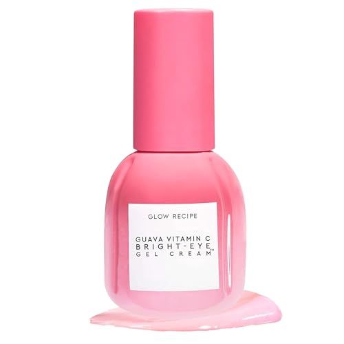 Glow Recipe Guava Vitamin C Bright-Eye Gel Cream - 3% Niacinamide Blend + Peptides &amp; Green Caffeine to Brighten and Firm Under Eye Bags - Hydrating Gentle Eye Cream for Dark Circles &amp; Puffiness (15ml)