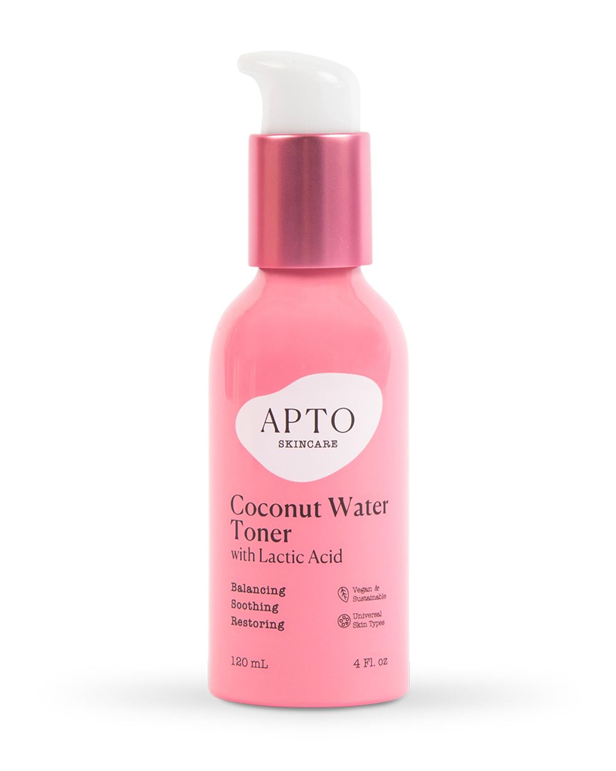 APTO Coconut Water Toner w/Lactic Acid: Daily Hydrating &amp; Balancing Facial Toner for Skin That's Clarified &amp; Energized, 4 fl. oz.