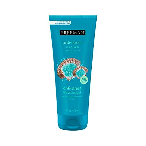 Freeman Anti-Stress Clay Mask, Dead Sea Mineral Face Mask, Lavender &amp; Sea Salt Balance &amp; Calm Skin, Unclog Pores, Facial Mask For All Skin Types, No Harsh Chemicals, 6 fl. oz./175 ml Tube, 1 Count