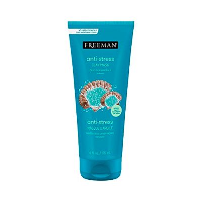 Freeman Anti-Stress Clay Mask, Dead Sea Mineral Face Mask, Lavender &amp; Sea Salt Balance &amp; Calm Skin, Unclog Pores, Facial Mask For All Skin Types, No Harsh Chemicals, 6 fl. oz./175 ml Tube, 1 Count