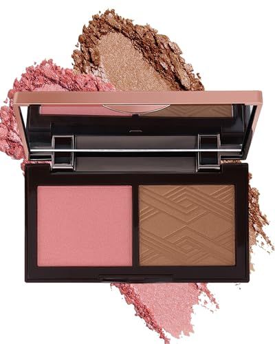 Face Bronzer Contour Blush Powder Palette-2 in 1 Cruelty-Free Buildable Facial Cheek Shimmer Blusher Contour Bronzing Pressed Powder,Blendable Makeup Palette,Valentine&#39;s Day Gift Set for Women-02
