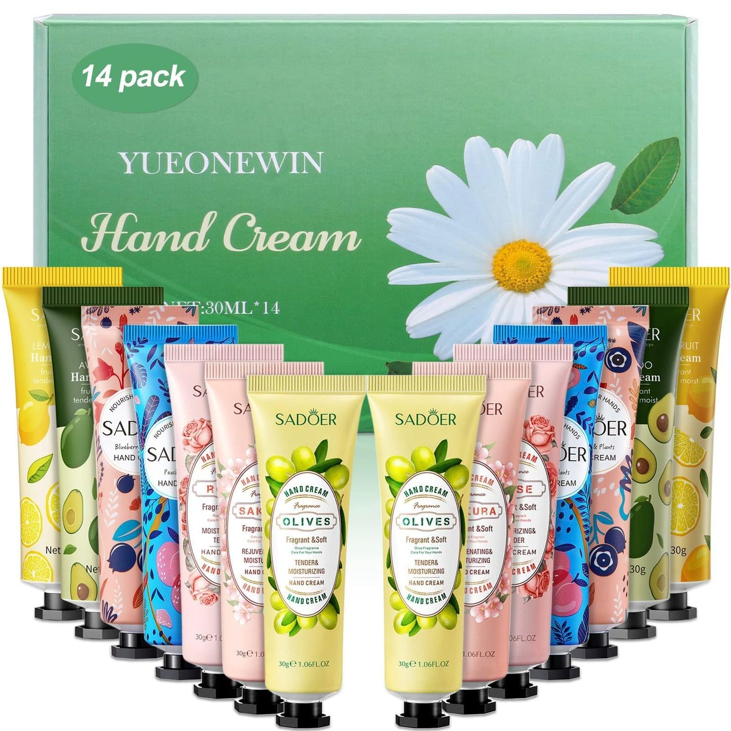 Hand Cream Gifts Set For Women, 14 Pack Natural Plant Fragrance Mini Hand Lotion For Dry Cracked Hands, Travel Size Hand Care Moisturizing Hand Cream Bulk Gift Set For Mom Girlfriend Girls Her