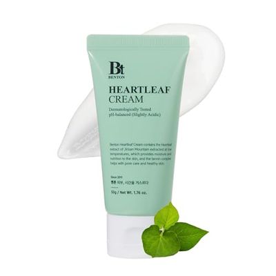 BENTON Heartleaf Cream with Ceramide, Hyaluronic Acid - moisturizer, Soothing, and Pore Care Effect for All Skin Types - pH 5.5 Non-Irritating (1.76 oz)