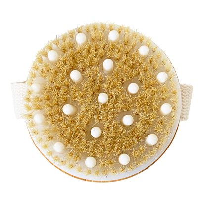 Dry Body Brush for Exfoliating - Natural Bamboo Skin Scrubber with Premium Bristles, Ideal Body Massager and Exfoliating Brush for Shower, Skin Renewal, Lymphatic Dry Brushing Body Brush by rengra