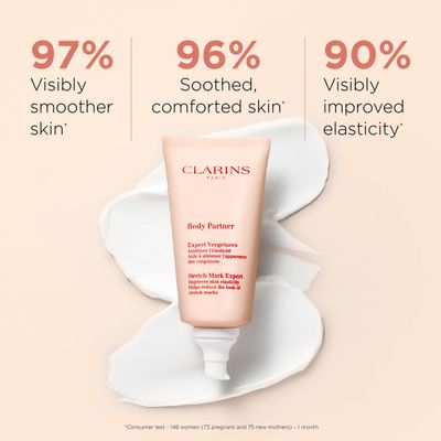 Clarins Body Partner Stretch Mark Expert | Award-Winning | Stretch Mark Cream For Pregnancy and Weight Fluctuations | Tested and Recommended By Pregnant Women | Fragrance Free | Minimal Ingredients