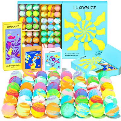 48 Pack Bath Bombs Gift Set, Mothers Day Gifts for Mom, Aromatic Bubble Bombs with 18 Scents, SPA Relaxing &amp; Skin Nourishing, Ideal Gift for Women on Christmas, Birthdays, Valentines