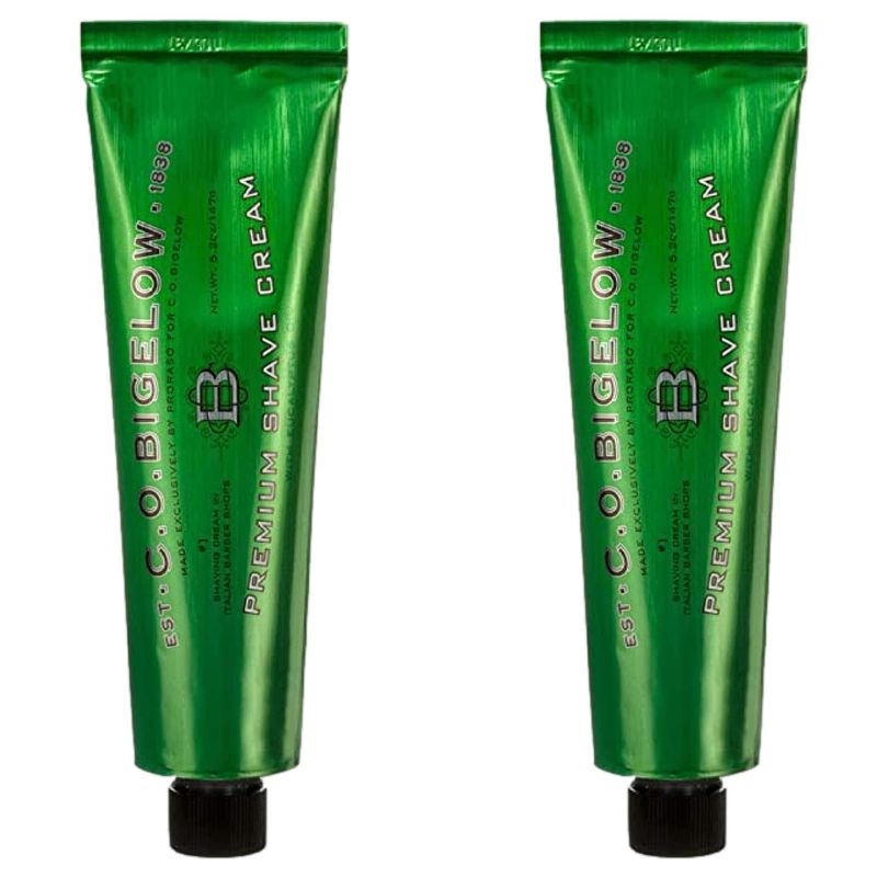 C.O. Bigelow Premium Shave Cream for Men with Eucalyptus and Coconut Oil, 5.2 Ounces, for All Skin Types Pack of 2