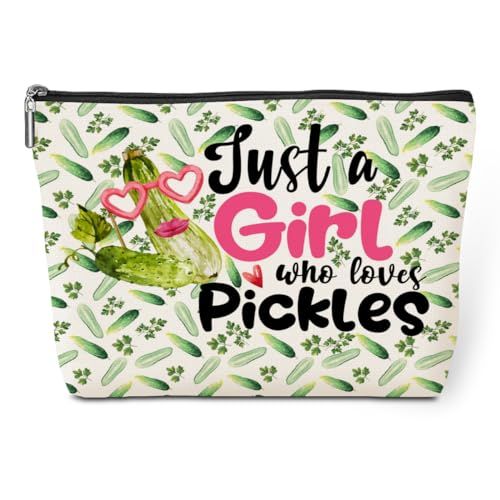 Cute Pickle Makeup Bag Pickle Gifts Cosmetic Bags Funny Pickle Gifts for Pickle Lovers Pickle Stuff Merch for Women Girls Daughter BFF Friend Sister Bestie Coworker Friendship Birthday Christmas