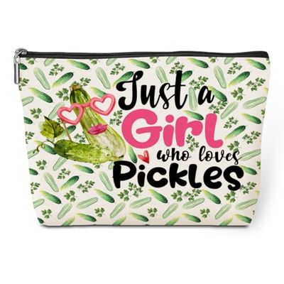 Cute Pickle Makeup Bag Pickle Gifts Cosmetic Bags Funny Pickle Gifts for Pickle Lovers Pickle Stuff Merch for Women Girls Daughter BFF Friend Sister Bestie Coworker Friendship Birthday Christmas
