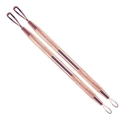 2 Professional Stainless Steel Blackhead Remover Blemish Extractor Tool - Acne Skin Nose Face Tzone Whitehead Zit Pimple Popper Comedone Pustule Removal Double Ended 2 in 1 Nonslip