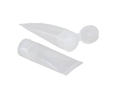24Pcs 30ml 1oz Empty Translucent Plastic Flip Cap Shampoo Facial Cleanser Makeup Comestic Sample Soft Container Tube Bottle Vial Jar Pot Case