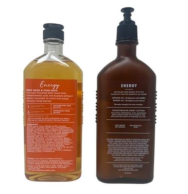 Bath &amp; Body Works Aromatherapy Body Wash &amp; Lotion Set - Energy Orange + Ginger