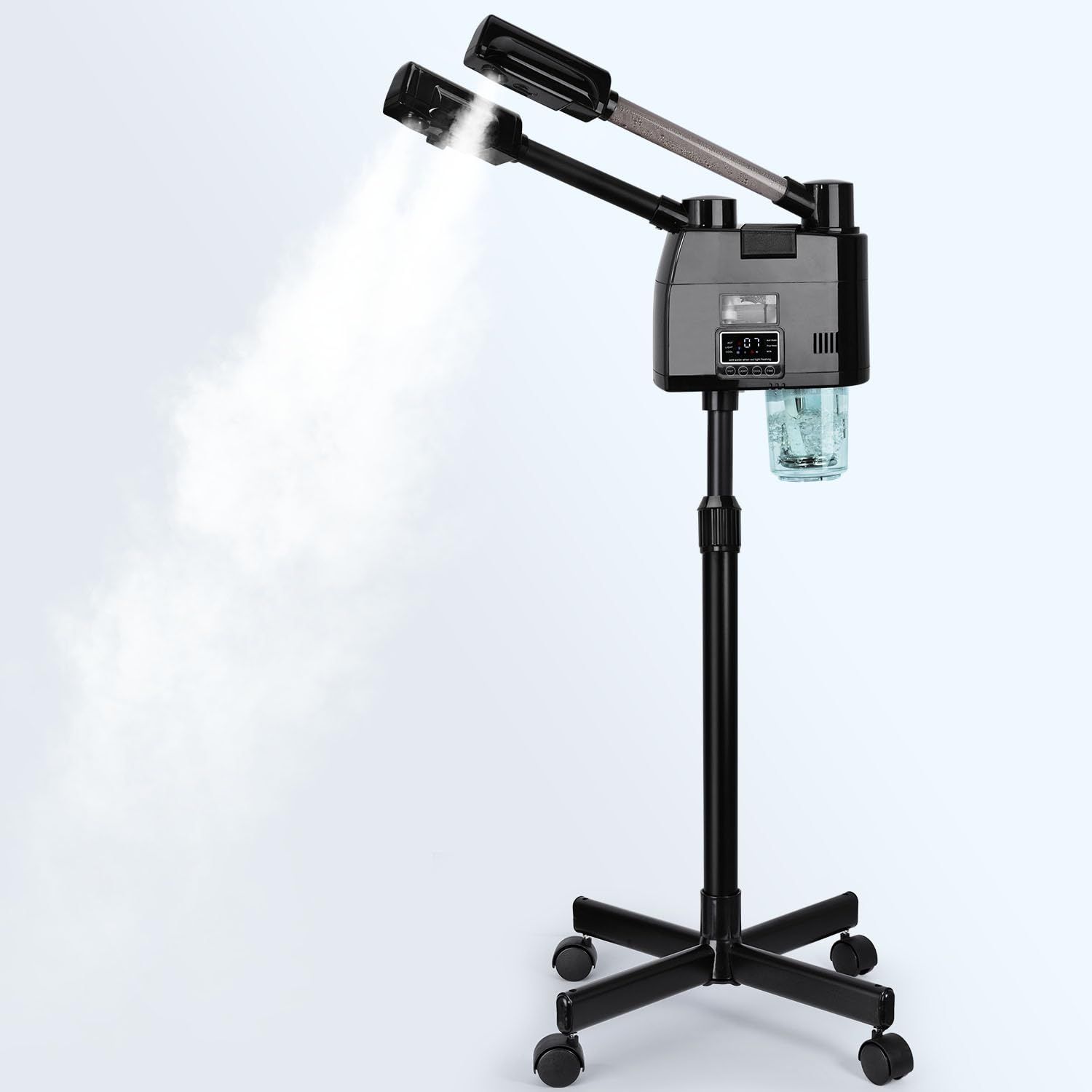 FLOLXNB Professional Facial Steamer, 2 in 1 Facial Steamer with Ozone,Esthetician Steamer with Hot&amp;Cold Nozzle,Digital Face Steamer for Home Beauty Salon Spa