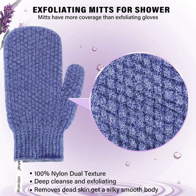 Evridwear Shower Exfoliating Mitts, Deep Cleanse Bathing Scrub Gloves Self Tan Scrubber Mitten Dead Skin Remover for Men and Women,1 Pair Heavy