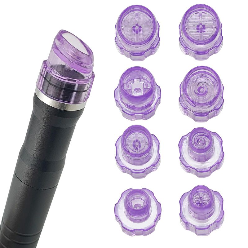 Elitzia Plastic Hydro Dermabrasion Microderma Heads Hydra Facial Aqua Peel Tips Water Peeling Caps Facial Care Skin Cleaning Tool Beauty Machine Replacement Spare Parts 8pcs Per Set Lilac