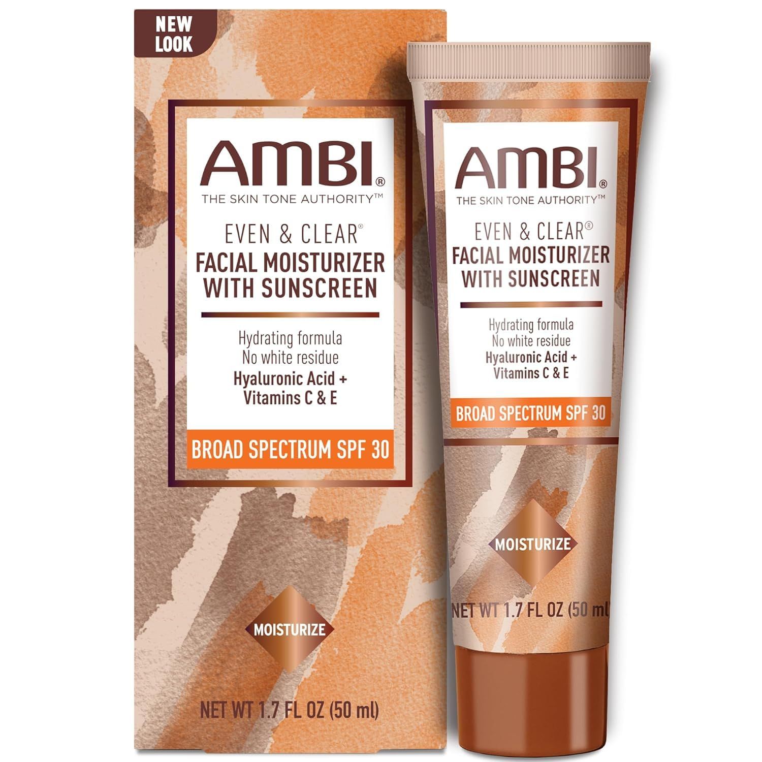 Ambi Even &amp; Clear Facial Moisturizer with Sunscreen SPF 30, 1.7 Ounce