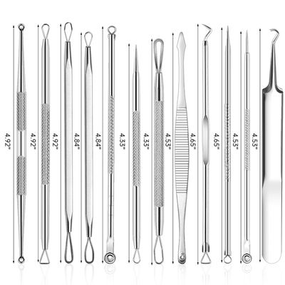 15 PCS Pimple Popper Tool Kit,Blackhead Remover Comedone Extractor Tools,Professional Pimple Comedone Extractor,Stainless Steel Skin Blemish Removal Acne Tools for Forehead Nose Face with Metal Case