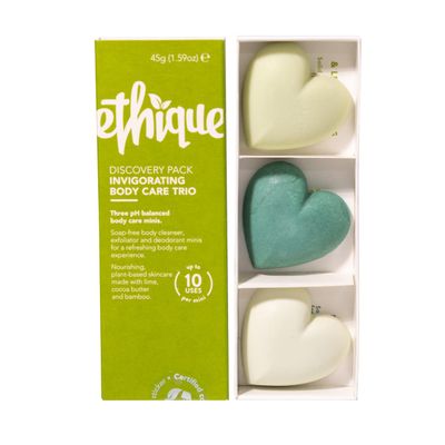 Ethique Body Care Gift Set - Cleanser, Polish &amp; Deodorant, Gifts for women - Plastic-Free, Vegan, Cruelty-Free, Eco-Friendly, 3 Travel Bars 1.59 oz (Pack of 1)