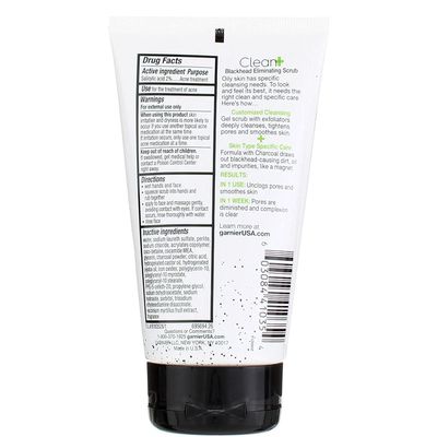 Garnier Clean Scrub Blackhead Eliminating 5 Ounce (145ml) (3 Pack)
