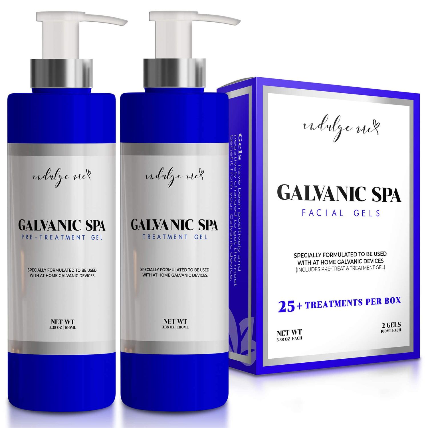 Galvanic Gel Set - 2 Set Pre &amp; Treatment Gels, Specially Formulated to be Used with Galvanic Home Devices, Primer and Leave on Gels, Marigold, Vanilla, Seaweed, Niacinamide, Vitamin E, Arginine More
