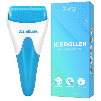 BearKig Ice Roller, Ice Roller for Face, Ice Face Roller, Cold Facial Ice Roller Massager for Eye Puffiness, Women&#39;s Gifts, Migraine, TMJ Pain Relief &amp; Minor Injuries, Skin Care Products (Blue)