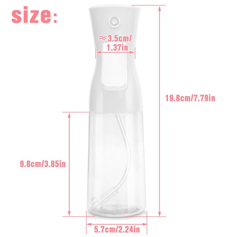 Apidgrowth Continuous Spray Bottle,Hair Spray Bottle,Plants Water Spray Mist Bottle,Ultra-Fine Spray Bottle for Hair,Skincare, Plant Care, Pet Grooming, Cleaning(White)