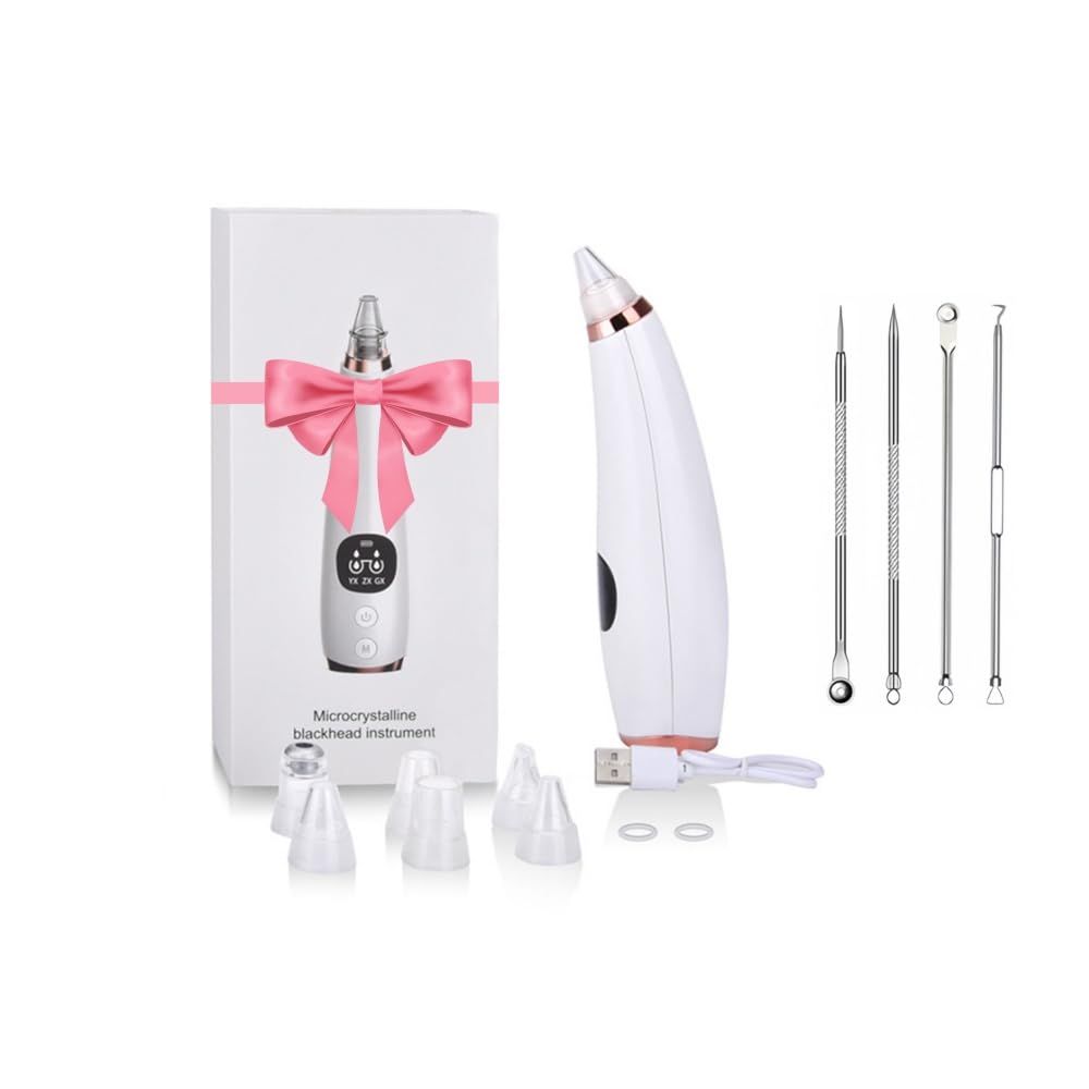 Blackhead Remover Pore Vacuum Tool Kit - 6 Suction Heads, 3 Modes, Pore Cleansing Blackhead Vacuum,Ideal for Men and Women