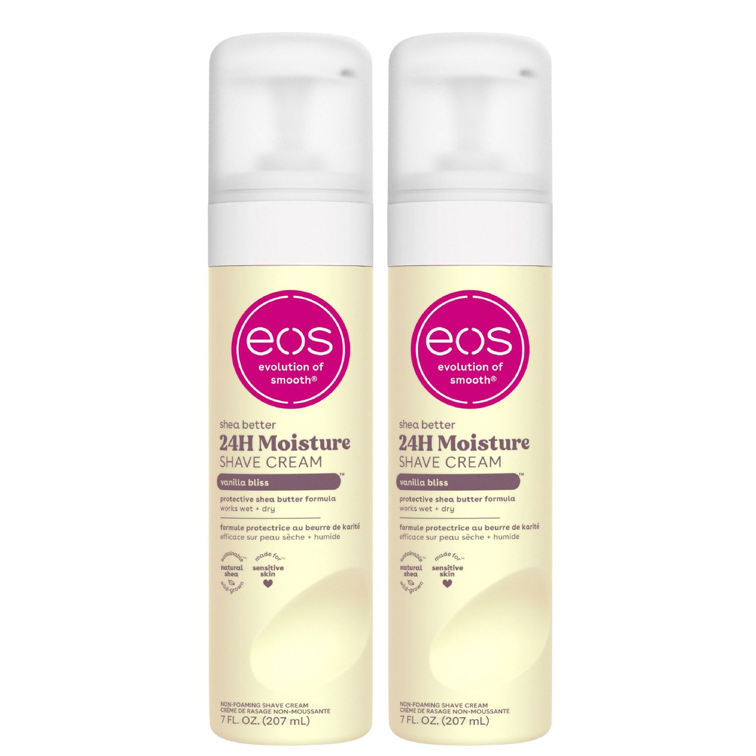 eos Shea Better Women&#39;s Shave Cream- Vanilla Bliss, Shea Butter Skin Care, Shaving Cream for Women, 14 fl oz, 2-Pack
