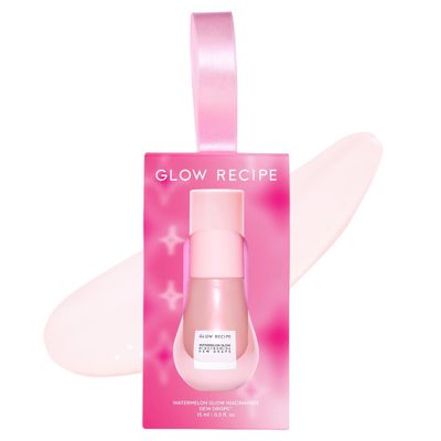 Glow Recipe Stocking Stuffer Niacinamide Serum Dew Drops Ornament - Hydrating Face Serum &amp; Illuminating Makeup Primer for Dewy, Glass Skin - Hyaluronic Acid Serum for Plumping &amp; Highlighting (15 ml)