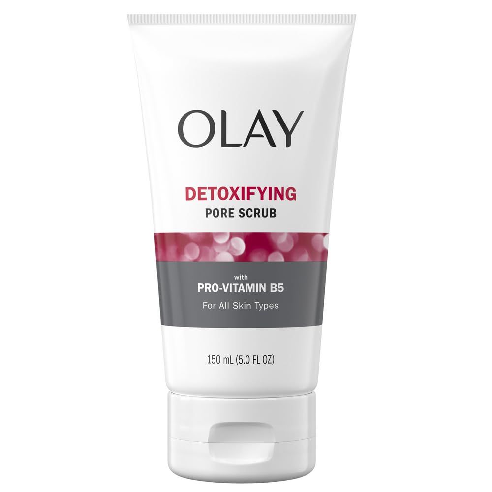 Facial Cleanser by Olay Regenerist, Detoxifying Pore Scrub &amp; Exfoliator, 5 Oz (Pack of 3)