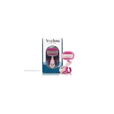 Aveline Women&#39;s Razor with 6-Blade Lubricated Cartridge - Multi-Grip Handle for Sensitive Skin with Lubricating Stip Pink