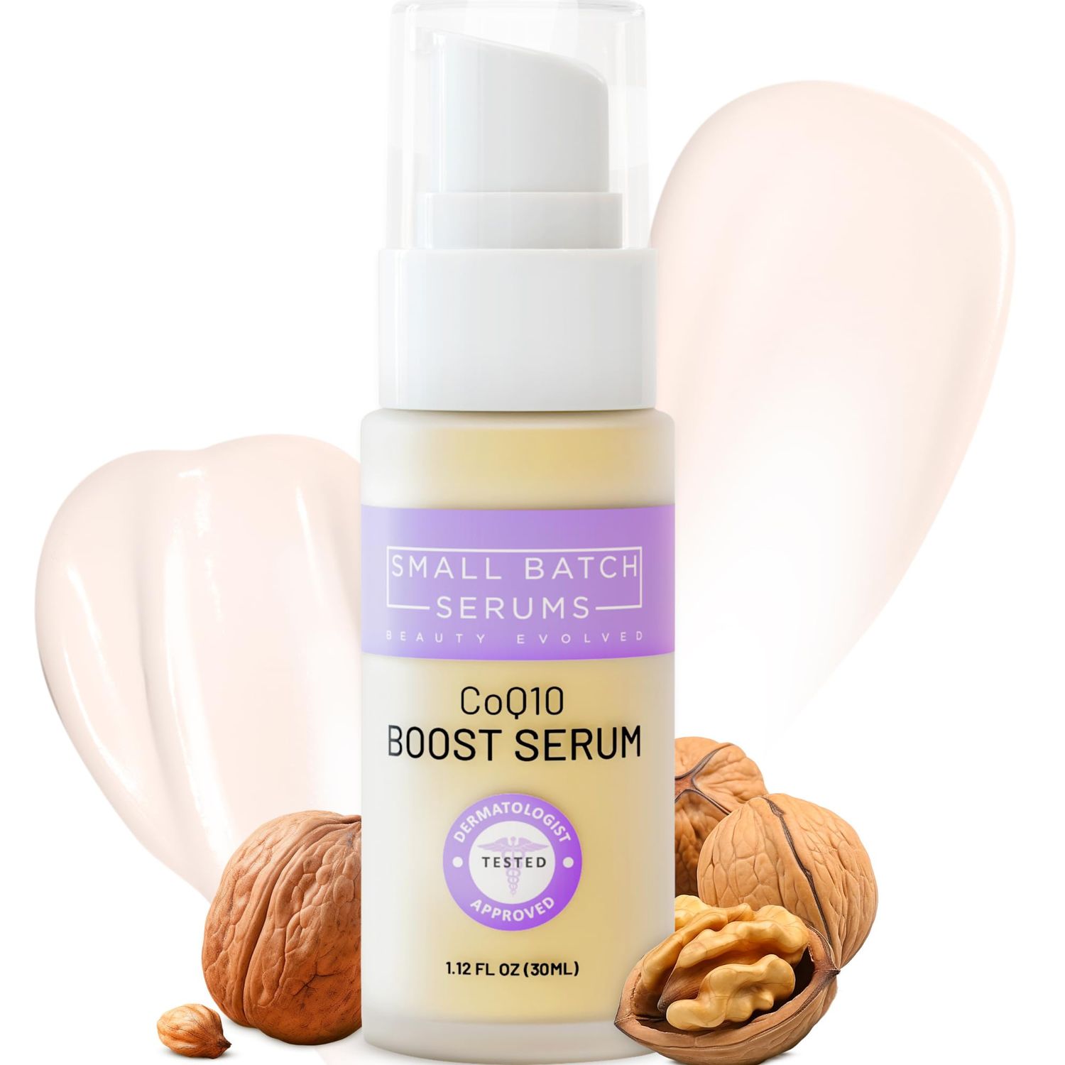 CoQ10 Pure Boost Glowing Face Serum - Coenzyme Q10 Serum with Hyaluronic Acid &amp; Vitamin E for Enhanced Anti Aging Skin Care - Hydrating Hyaluronic Acid Facial Serum
