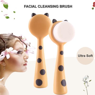 Face Brush Face Scrubber, Hysotok Facial Cleansing Brush with Soft Bristles for Face Cleansing Wash Scrub, Face Cleanser Brush for Facial Exfoliating Massaging Skin Care (Yellow)