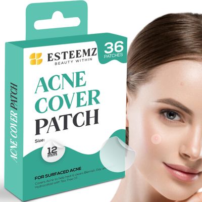 Advanced Invisible Pimple Patches For Face (36 Pack) - Hydrocolloid Patch with Tea Tree Oil - Vegan Friendly Hydrocolloid Acne Patches For Face and Skin - Pimple Patch Stickers - Acne Patch (12mm)