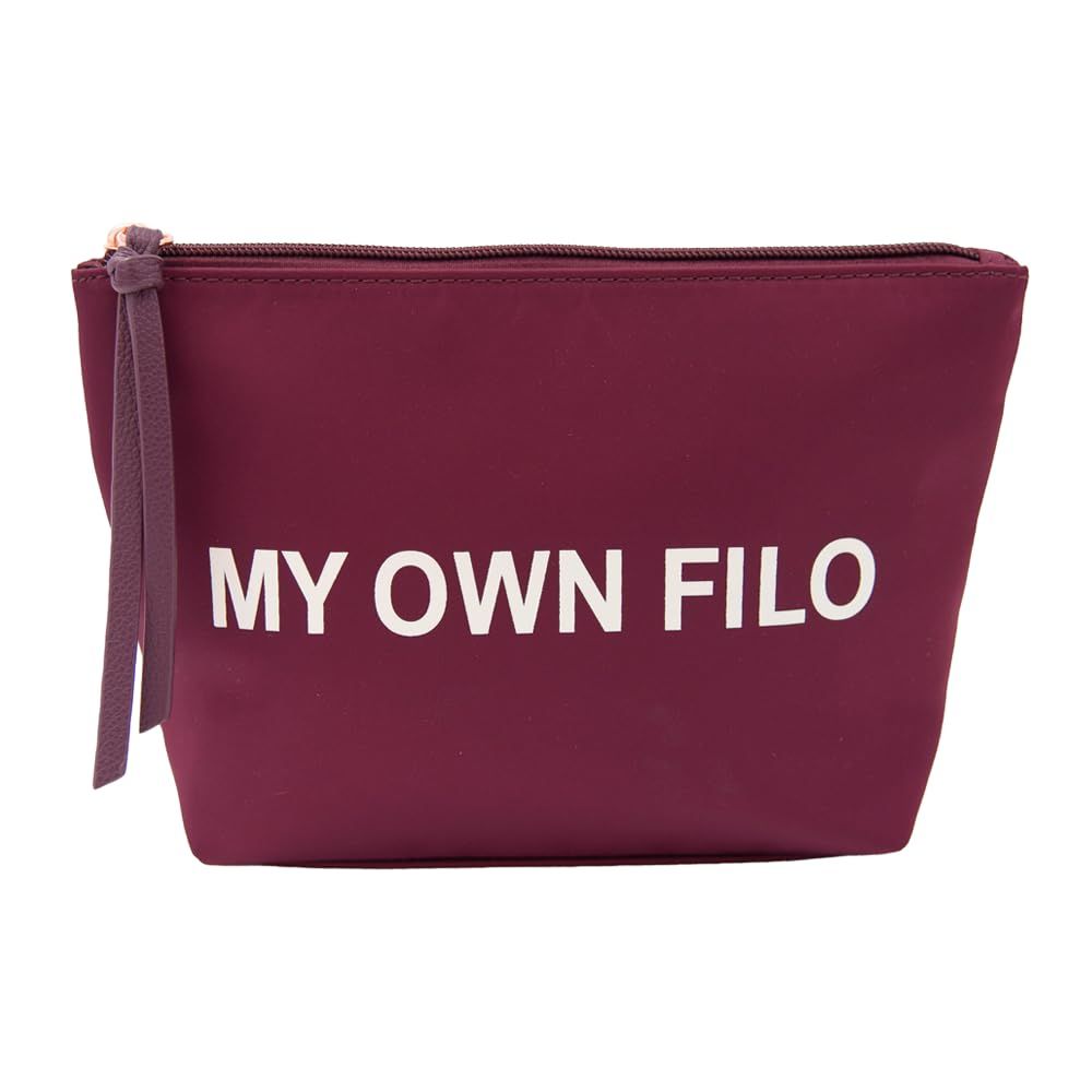 Filo Stylish Travel Pouch - Versatile &amp; Fashionable Travel Toiletry Bag - Travel Bag with Rose Gold Zipper - Organized Travel, Makeup, Toiletries - Skincare Bag - My Own Burgundy