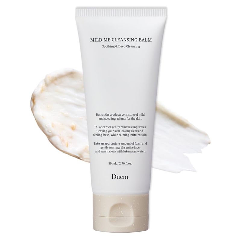 DUEM Mild Me Cleansing Balm for face - Transforming Daily Cleanser for Sensitive Skin, Balm-to-Foam Face Wash, PH Balancing, Hydrating Rice Extract, Korean Skincare, 2.70 Fl.Oz/ 80ml